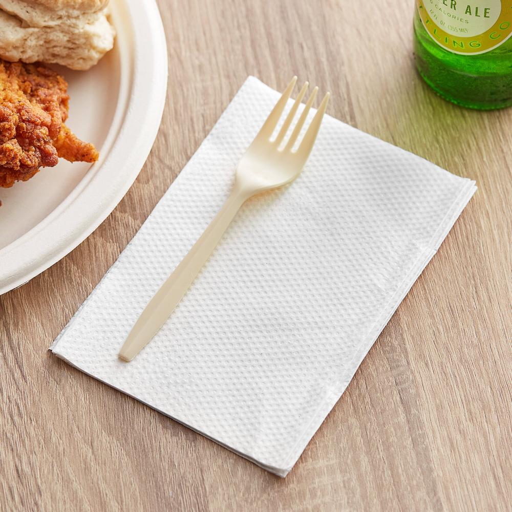 White 1-Ply Wide Interfold 6 1/4" x 4 3/8" Dispenser or Tabletop Napkin - 6,000/Case
