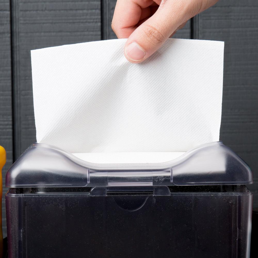 White 1-Ply Wide Interfold 6 1/4" x 4 3/8" Dispenser or Tabletop Napkin - 6,000/Case