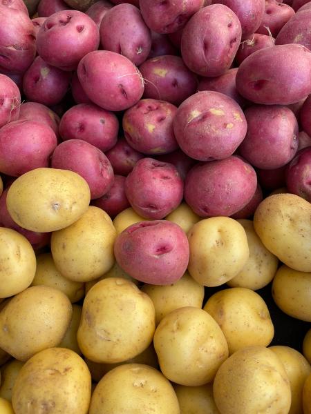 Potatoes (are a nightshade vegetable) Sweet Potatoes are not a nightshade