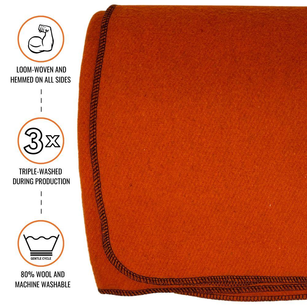 Military Wool Blanket - Ember Orange