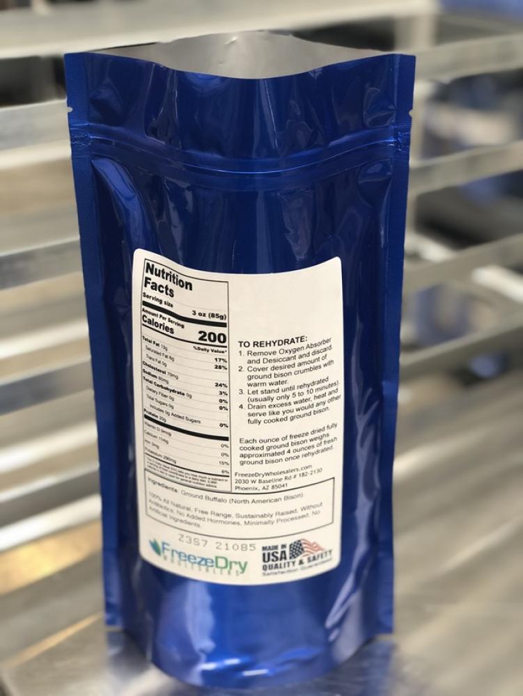 Freeze Dried Fully Cooked Ground Bison
