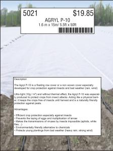 Row Covers, Agryl P-12 5ft x 50ft 50 feet