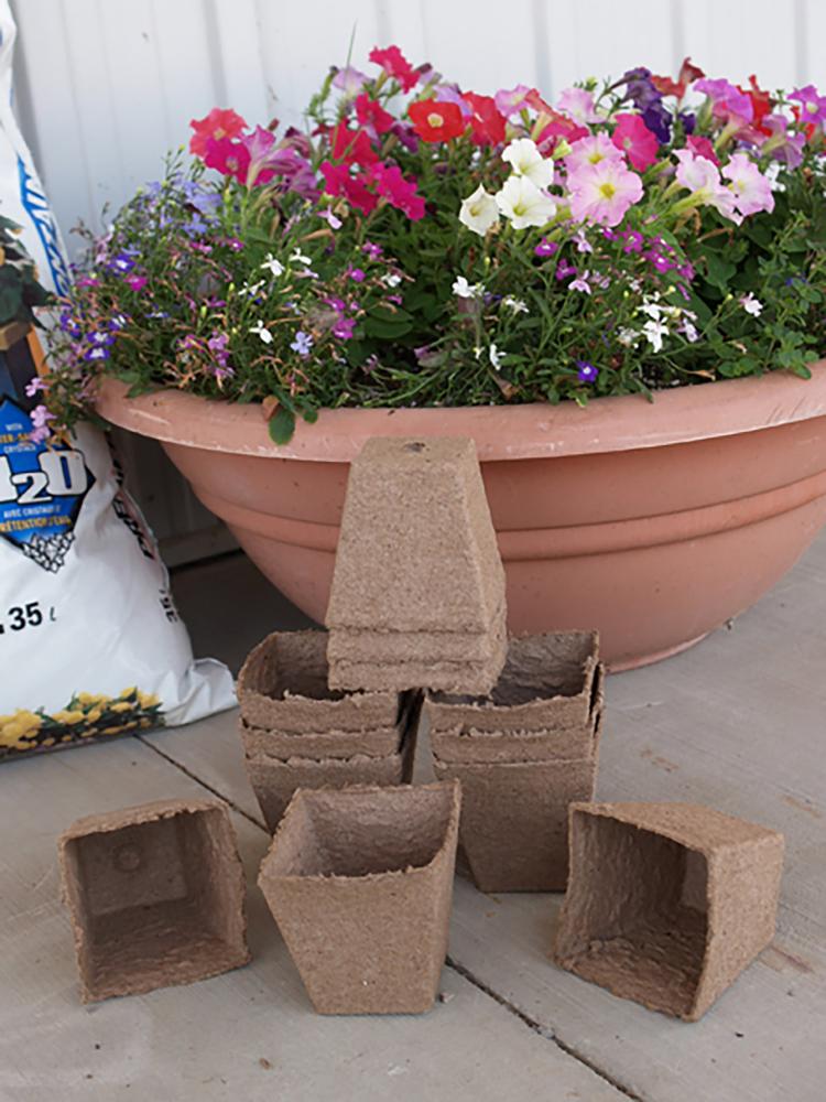 Paks, Pots, and Trays, Jiffy Pot 3" square 25 pots
