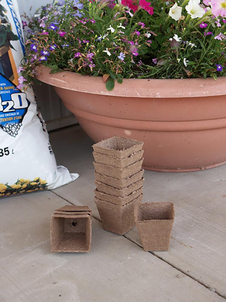 Paks, Pots, and Trays, Jiffy Pot 2 1/4" Square 25 pots