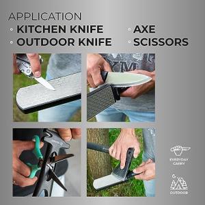 Ganzo Firebird ProSharp Multifunctional Diamond Tungsten Steel Ceramic Sharpener - Double-Sided Stone - Outdoor Field Knife Sharpener - Pointed Tools Micro Sharpener - Lightweight, Compact, Handheld