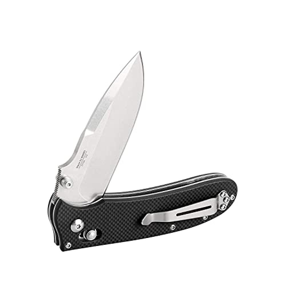 Ganzo D704-GR Pocket Folding Knife D2 Steel Blade G10 Handle with Clip Hunting Fishing Camping Outdoor EDC Knife (Green)