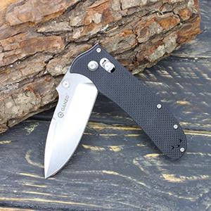 Ganzo D704-GR Pocket Folding Knife D2 Steel Blade G10 Handle with Clip Hunting Fishing Camping Outdoor EDC Knife (Green)