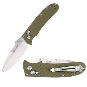 Ganzo D704-GR Pocket Folding Knife D2 Steel Blade G10 Handle with Clip Hunting Fishing Camping Outdoor EDC Knife (Green)