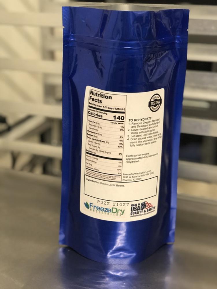 Freeze Dried Fully Cooked Green Lentils