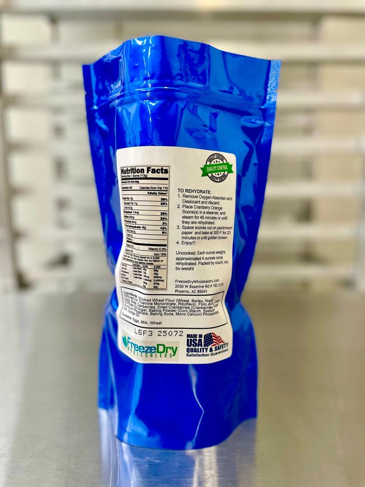 Freeze Dried Ready To Bake Cranberry Orange Scones