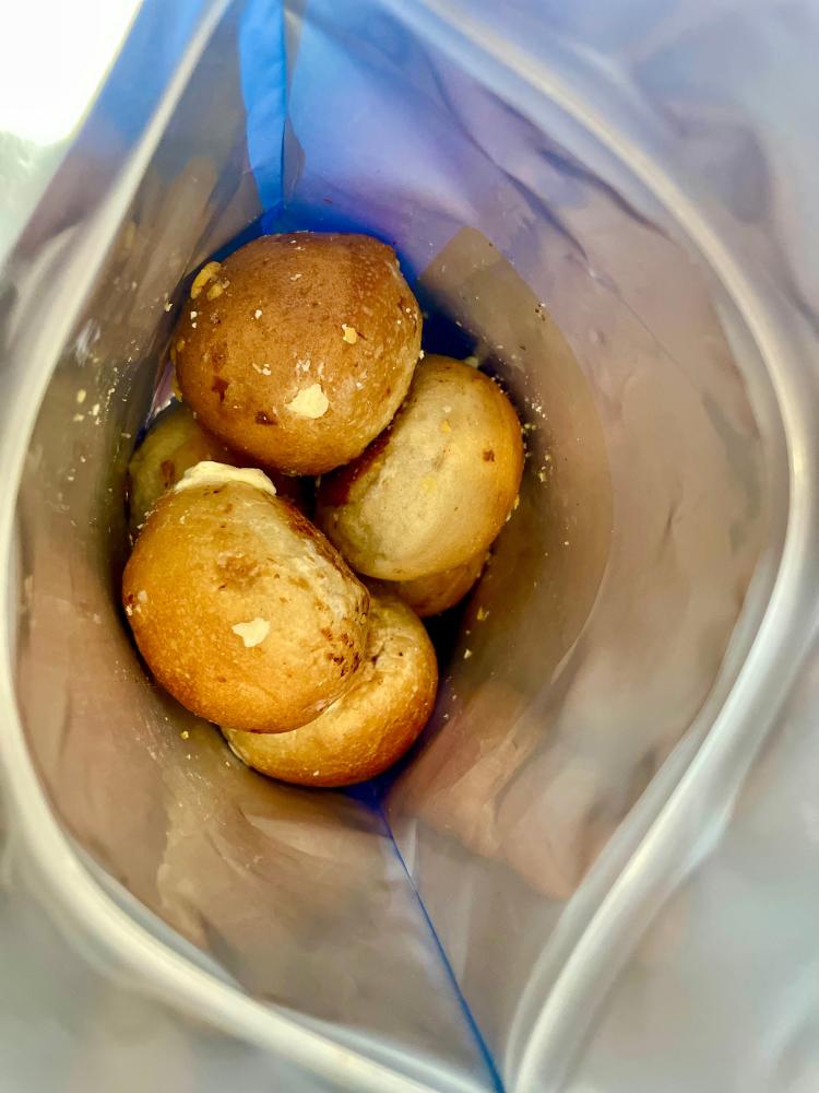 LIMITED PRODUCTION Freeze Dried Fully Cooked Cheddar and Jalapeño Cream Cheese Stuffed Bagel Bites