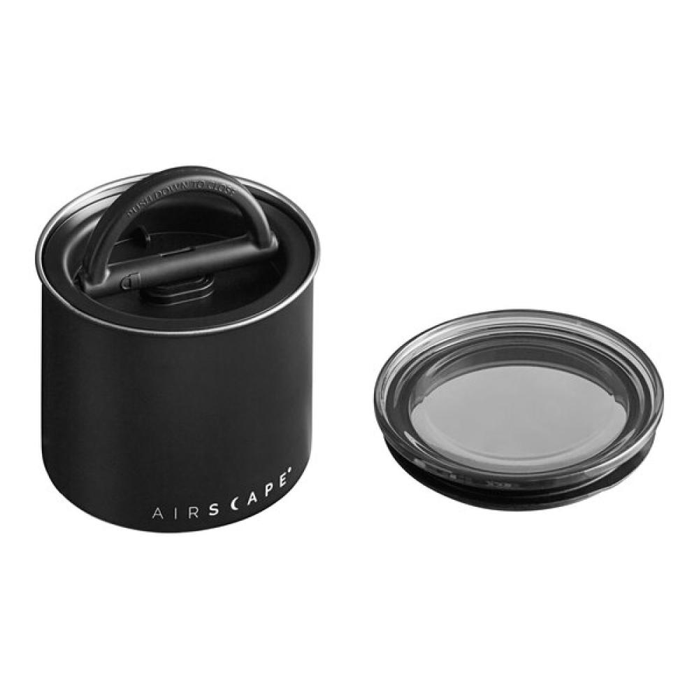 Planetary Design Airscape 10 oz. Matte Black Stainless Steel Round Airtight Food Storage Container AS1704