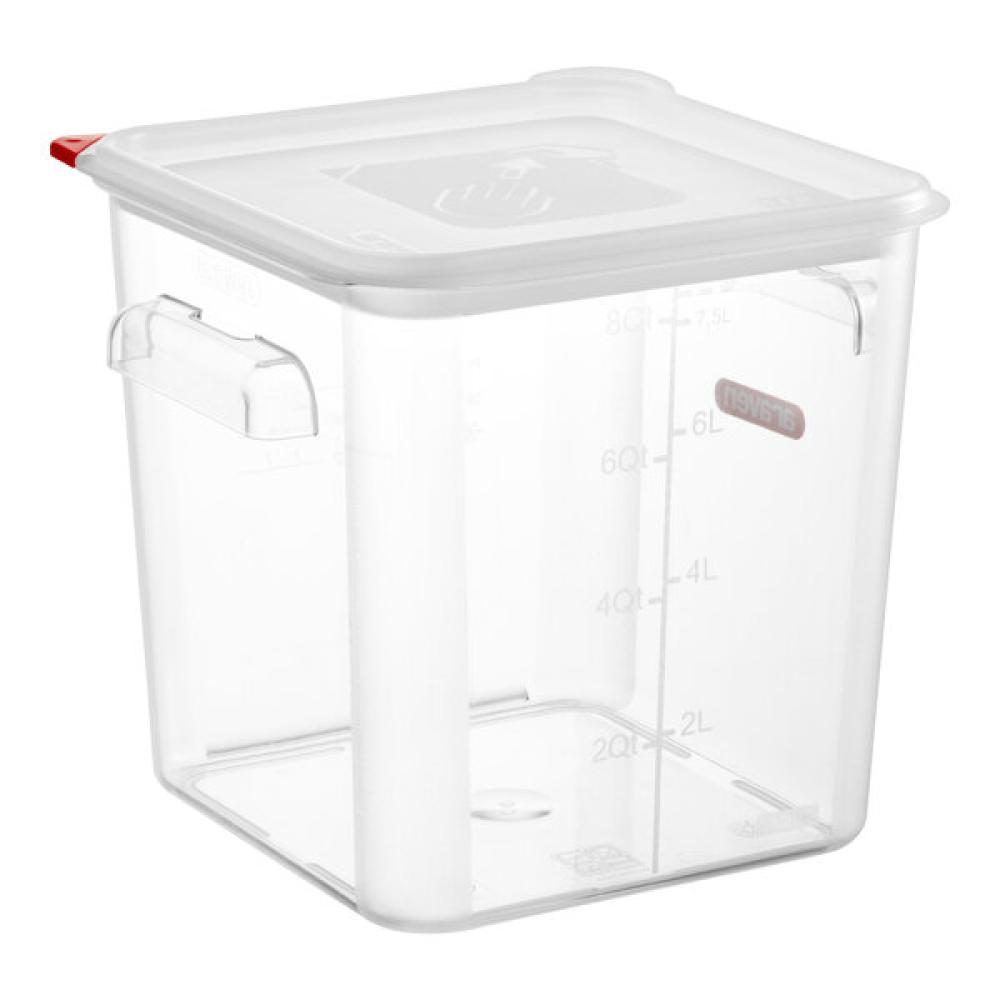 Araven 8.5 Qt. Clear Square Polycarbonate Food Storage Container with Airtight Lid