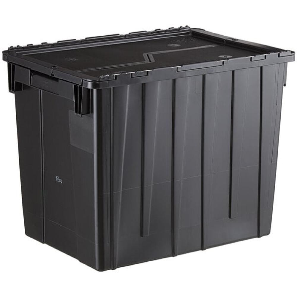 Choice 21 13/16" x 15 3/16" x 17 1/8" Black Stackable Chafer Tote / Storage Box