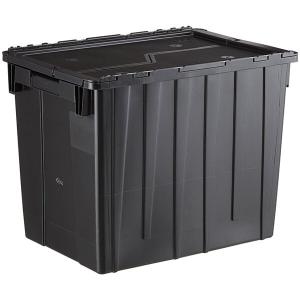 Choice 21 13/16" x 15 3/16" x 17 1/8" Black Stackable Chafer Tote / Storage Box