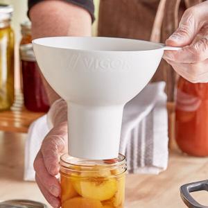 Vigor 6 5/8" White Polypropylene Wide Mouth Canning Funnel