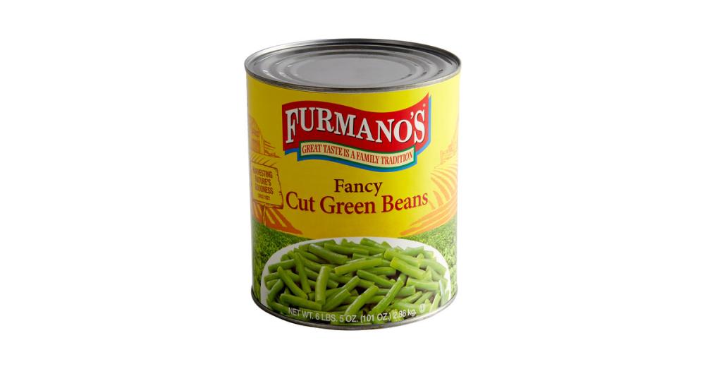Furmano's #10 Can Cut Green Beans - 6/Case