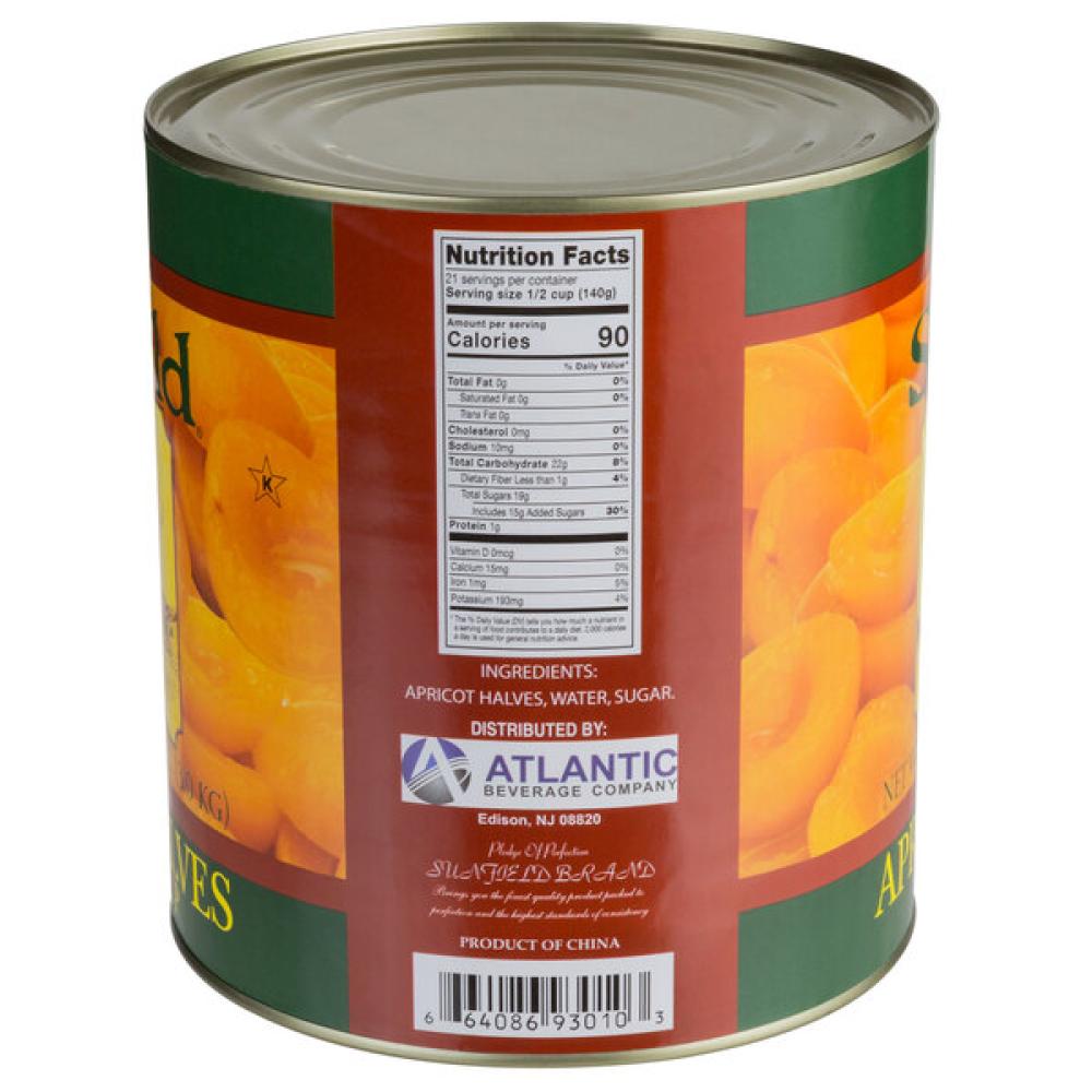 #10 Can Peeled Apricot Halves in Light Syrup - 6/Case