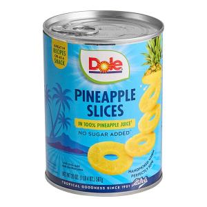 Dole 20 oz. Pineapple Slices in 100% Pineapple Juice - 12/Case