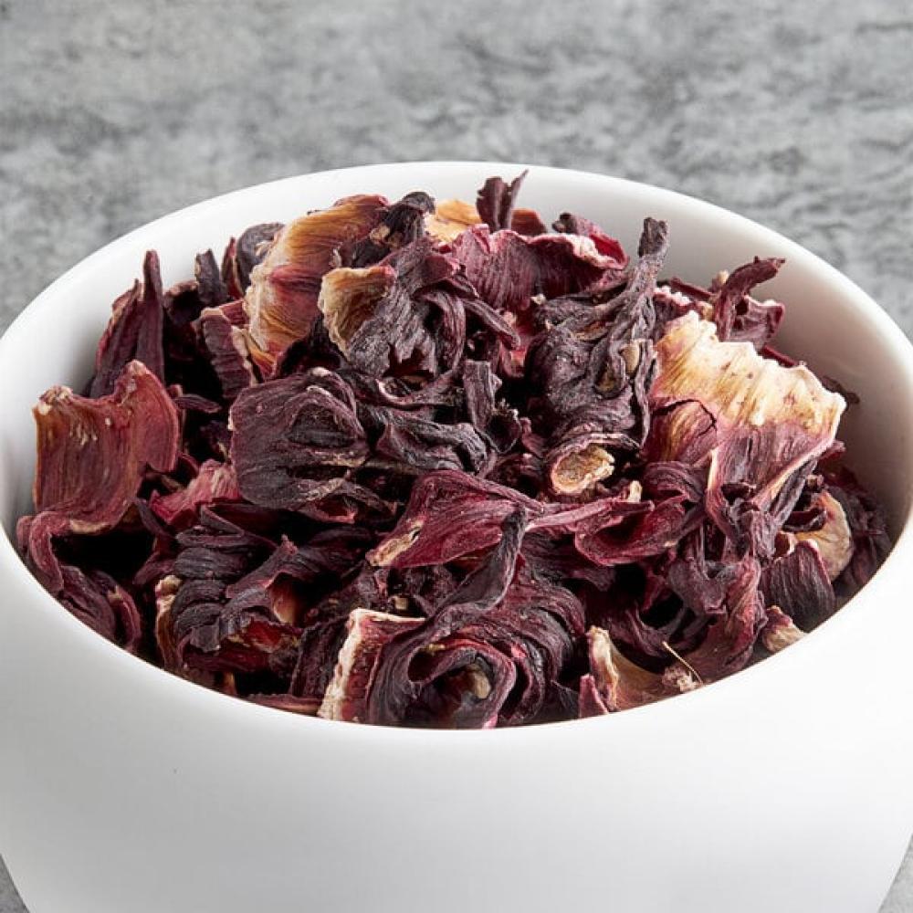Organic Hibiscus Flowers Whole Herbal Loose Leaf Tea 1 lb. - Davidson's 