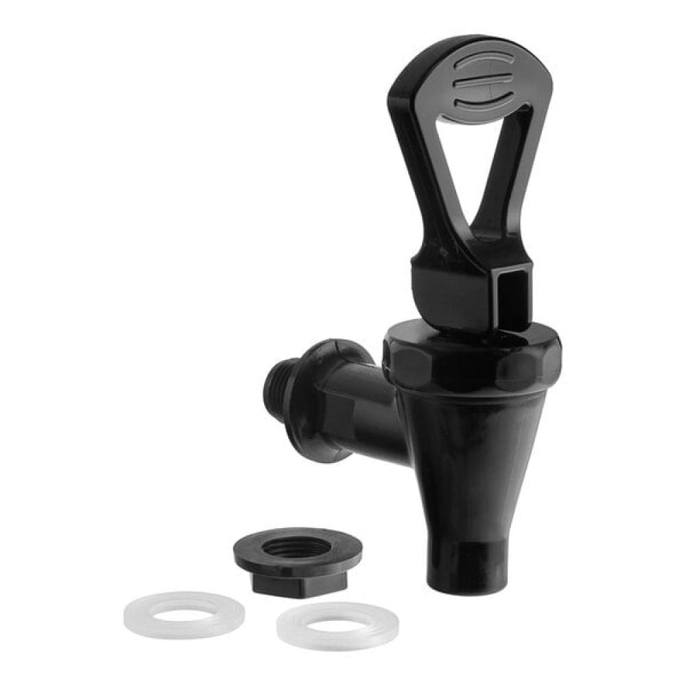 Choice Black Replacement Faucet for Plastic Beverage Dispensers