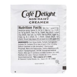 Cafe Delight Non-Dairy Creamer Single Serve Packet - 1,000/Case