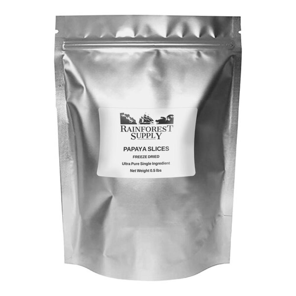 Rainforest Supply Freeze-Dried Sliced Papaya 0.5 lb.