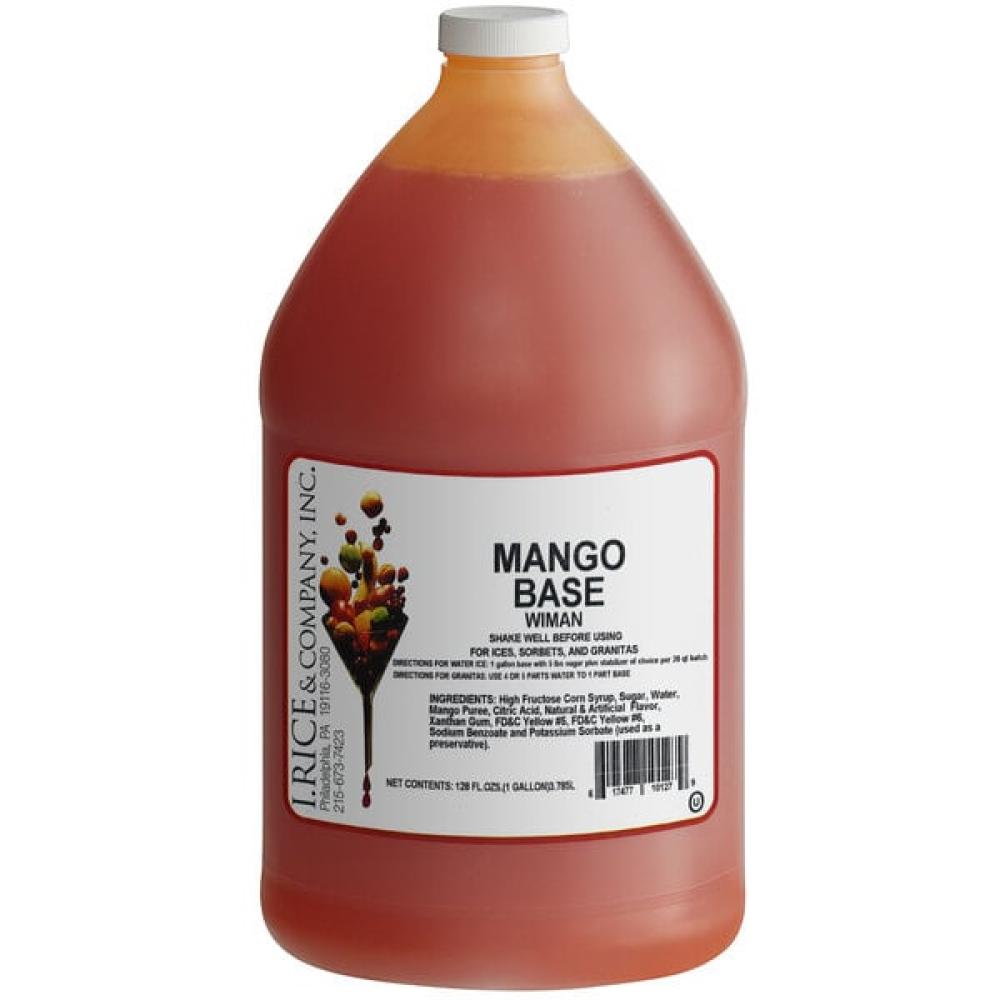 1 Case of Mango Water Ice Base   - 4 one gallon per case