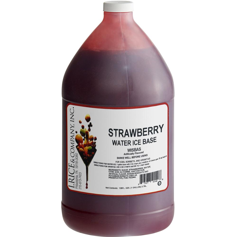 1 Case of Strawberry Water Ice Base - 4 gallon per case
