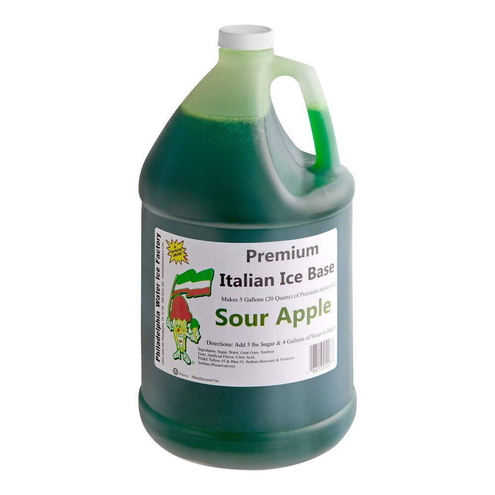 1 Case of Philadelphia Water Ice Sour Apple Italian Ice Base  4/Case