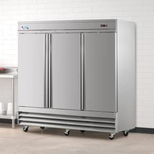 Avantco SS-3R-HC 81 5/16" Stainless Steel Solid Door Reach-In Refrigerator