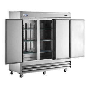 Avantco SS-3R-HC 81 5/16" Stainless Steel Solid Door Reach-In Refrigerator