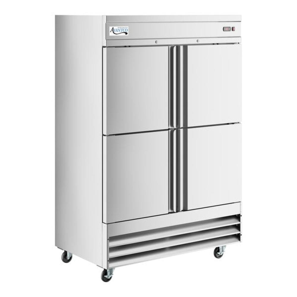 Avantco SS-2R-4-HC 54" Stainless Steel Solid Half Door Reach-In Refrigerator