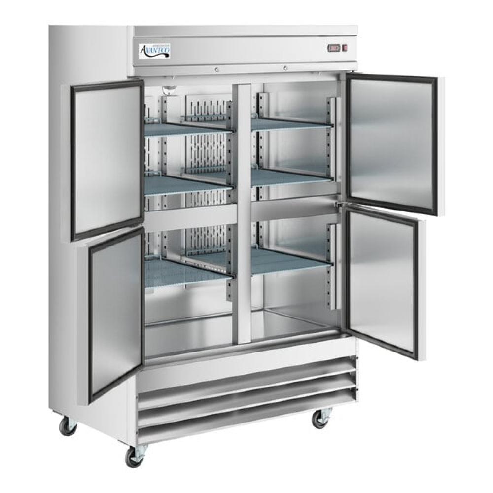 Avantco SS-2R-4-HC 54" Stainless Steel Solid Half Door Reach-In Refrigerator