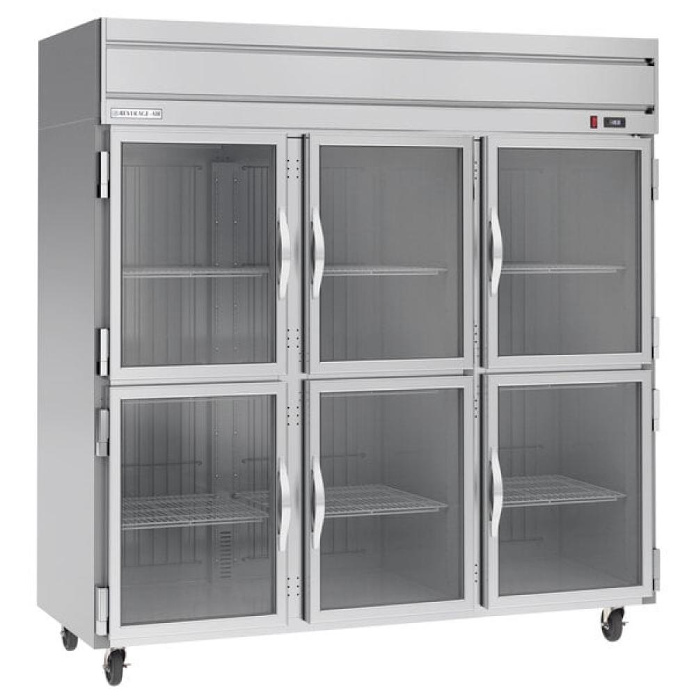 Beverage-Air HRP3HC-1HG Horizon Series 78" Half Glass Door Reach-In Refrigerator