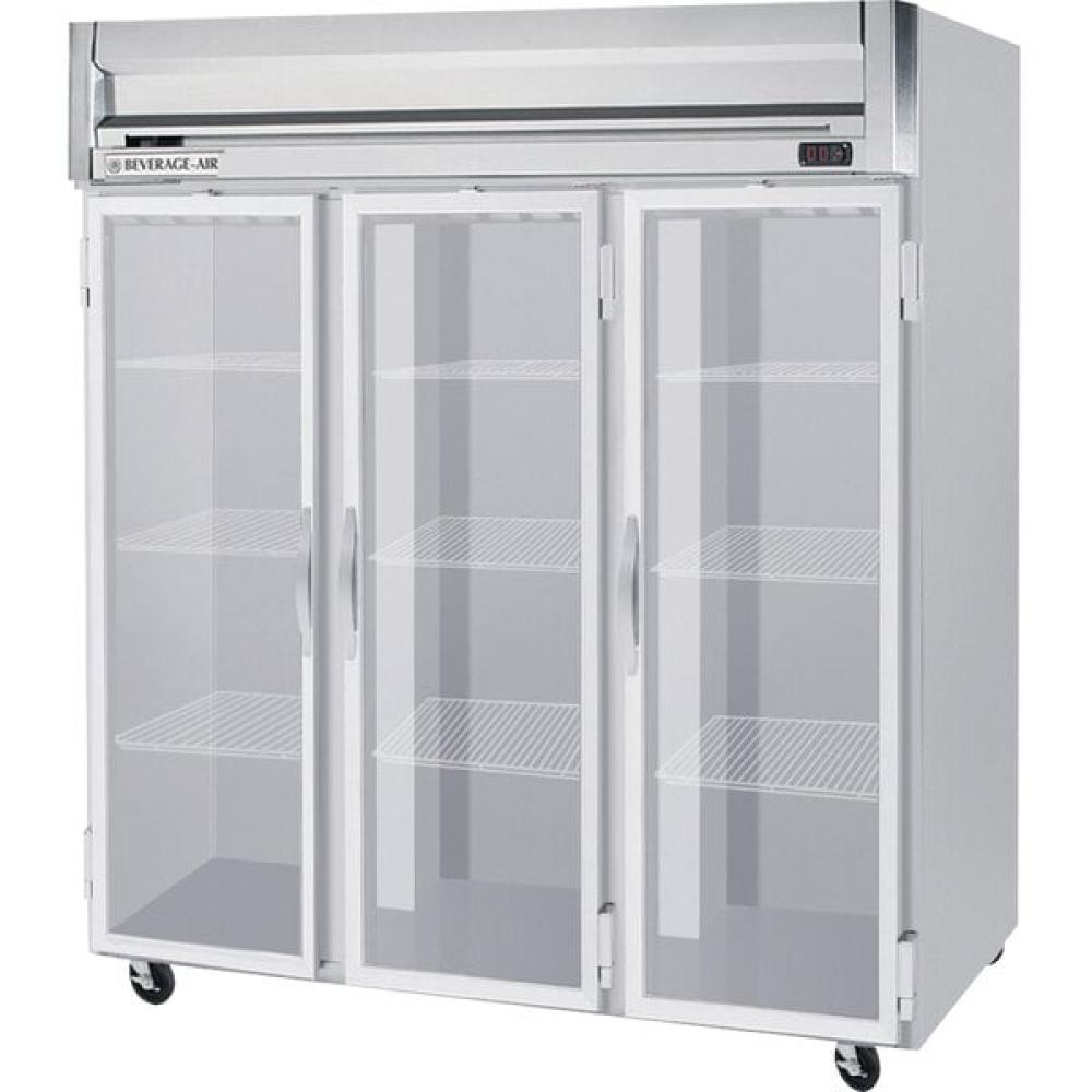 Beverage-Air HRS3HC-1G Horizon Series 78" Glass Door Reach-In Refrigerator