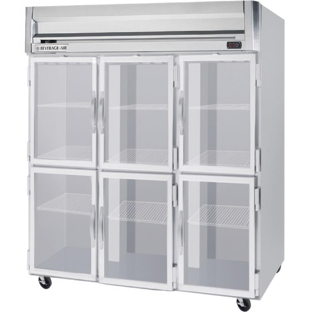 Beverage-Air HRS3HC-1HG Horizon Series 78" Glass Half Door Reach-In Refrigerator