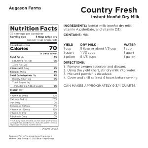 Country Fresh Instant Nonfat Dry Milk Can, 39 Servings