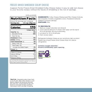 Freeze Dried Shredded Colby Cheese Can, 30 Servings