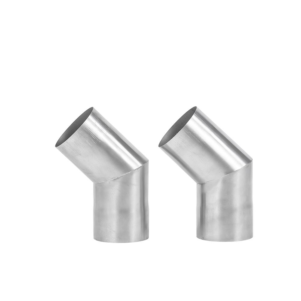 Two 45 Degree Titanium Chimney Sections | Φ2.76in x 2 Sections (Φ7cm) Titanium Stove Pipe for Wood Stove | POMOLY