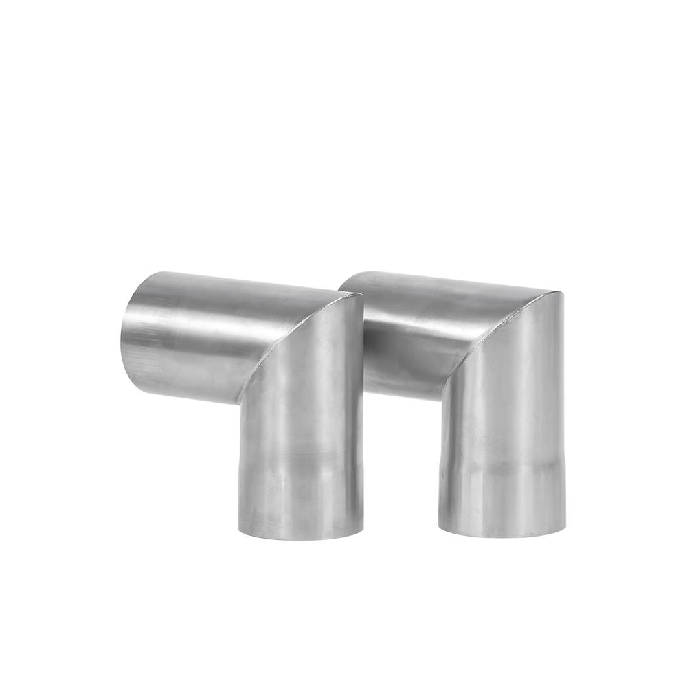 Two 45 Degree Titanium Chimney Sections | Φ2.76in x 2 Sections (Φ7cm) Titanium Stove Pipe for Wood Stove | POMOLY