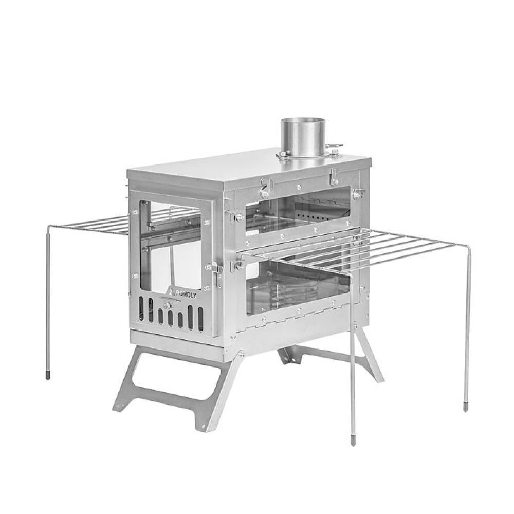 Titanium Campfire Grill & Side Shelves | 2-in-1 Accessories for X-Ti Series Stove | POMOLY New Arrival 2025