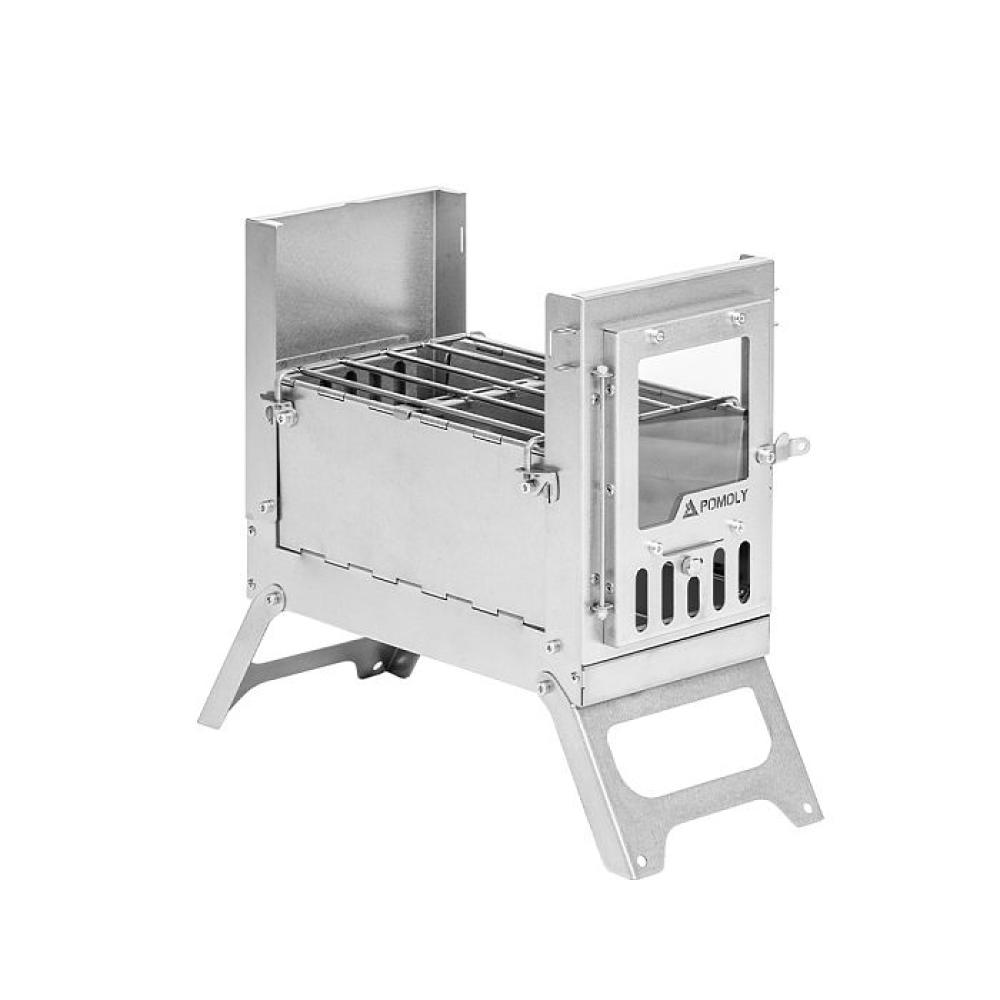 Titanium Campfire Grill & Side Shelves | 2-in-1 Accessories for X-Ti Series Stove | POMOLY New Arrival 2025