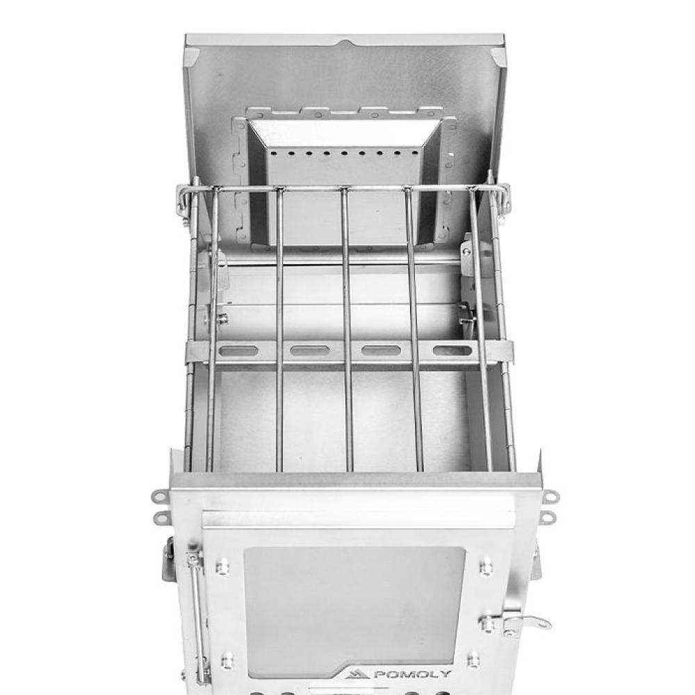 Titanium Campfire Grill & Side Shelves | 2-in-1 Accessories for X-Ti Series Stove | POMOLY New Arrival 2025