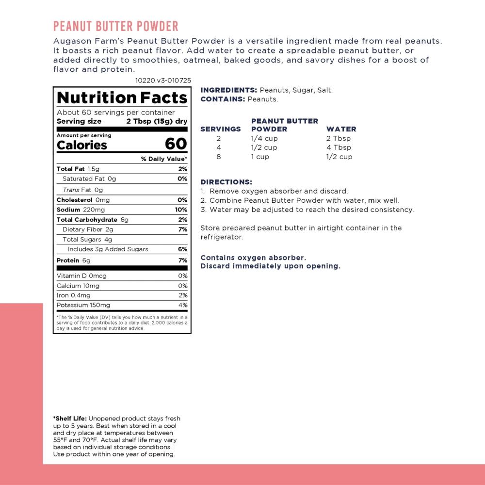 Peanut Butter Powder Can, 60 Servings