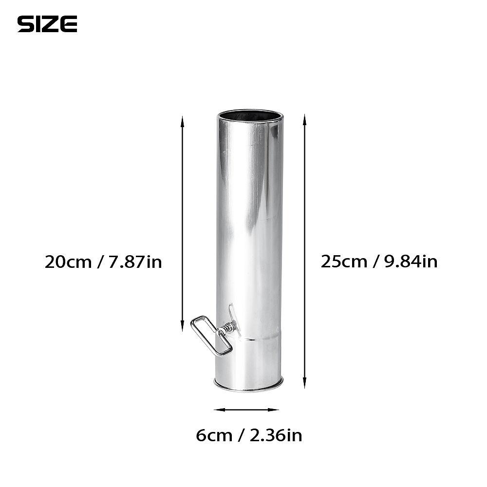 Φ2.36in x 9.84in (Φ6cm x 25cm) Airflow Controller Chimney Section | for Tent Stoves with 2.36in / 6cm Diameter Chimney | POMOLY