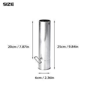 Φ2.36in x 9.84in (Φ6cm x 25cm) Airflow Controller Chimney Section | for Tent Stoves with 2.36in / 6cm Diameter Chimney | POMOLY