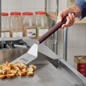 Mercer Culinary M18330 Hell's Handle® High Heat 8" x 3" Solid Rounded Edge Turner with Long 10" Handle