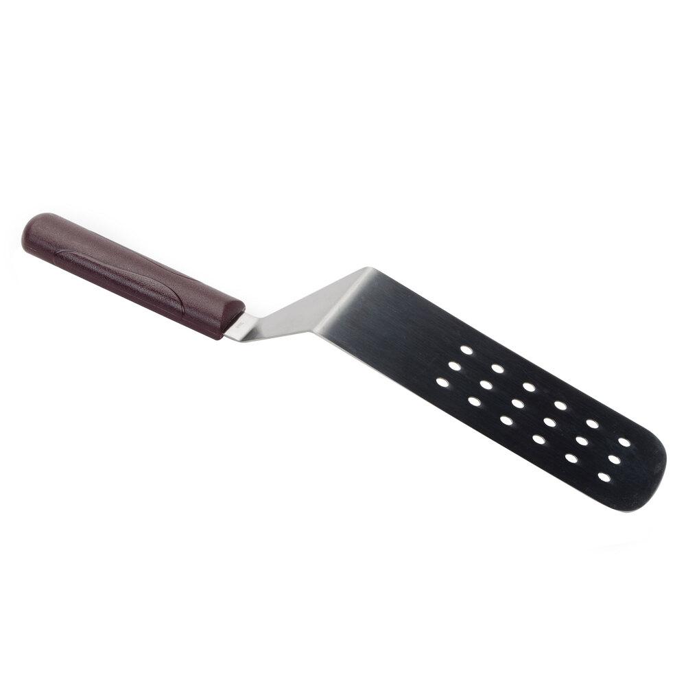 Mercer Culinary M18310 Hell's Handle® High Heat 8" x 3" Perforated Rounded Edge Turner