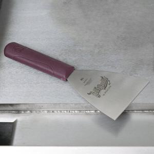 Mercer Culinary M18270 Hell's Handle® High Heat 9 1/4" x 4" Stainless Steel Beveled Edge Blade Grill Scraper with Burgundy Handle